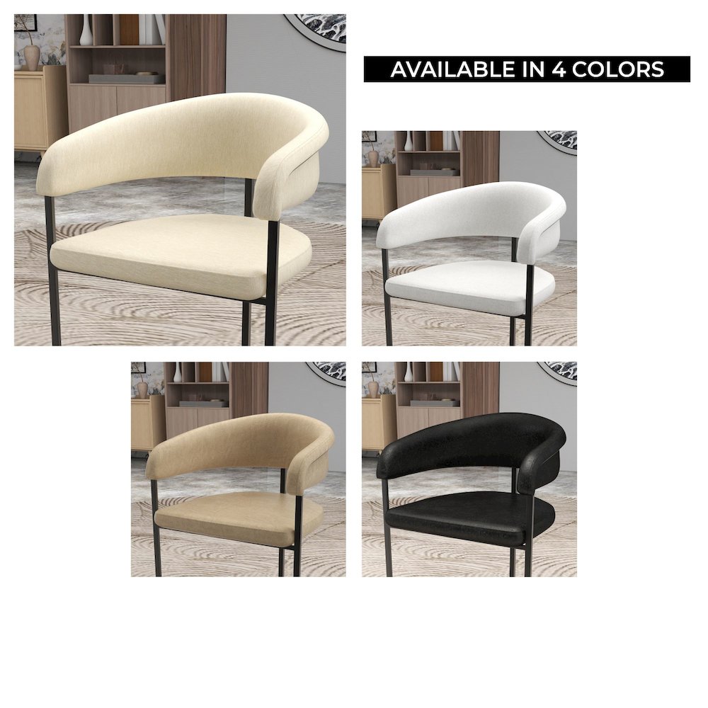 Aero Collection Modern Dining Chair in Oatmeal Set of 2