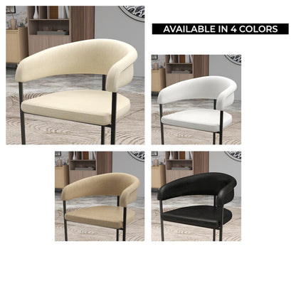 Aero Collection Modern Dining Chair in Oatmeal Set of 2