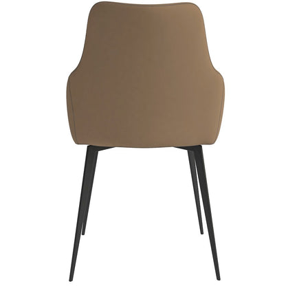 Sonnet Series Modern Dining Chair in Light Brown Fabric - Set of 2