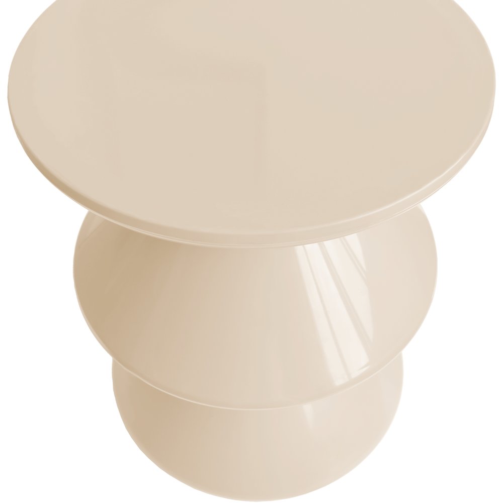 Aura Modern Plastic Side End Table, Indoor/Outdoor Use, Ivory