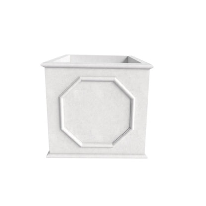 Sprout Series Cubic Fiber Stone Planter in White 15 Cube