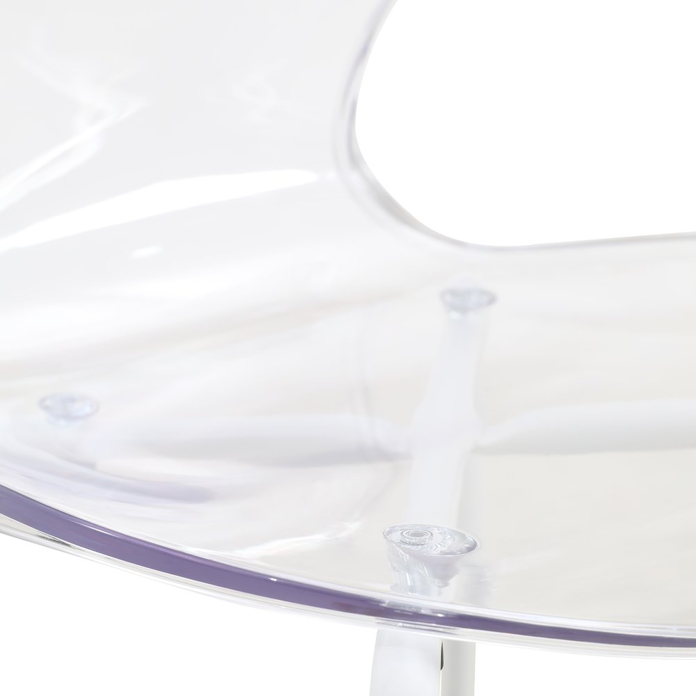 Modern Oyster Transparent Side Chair in White Base