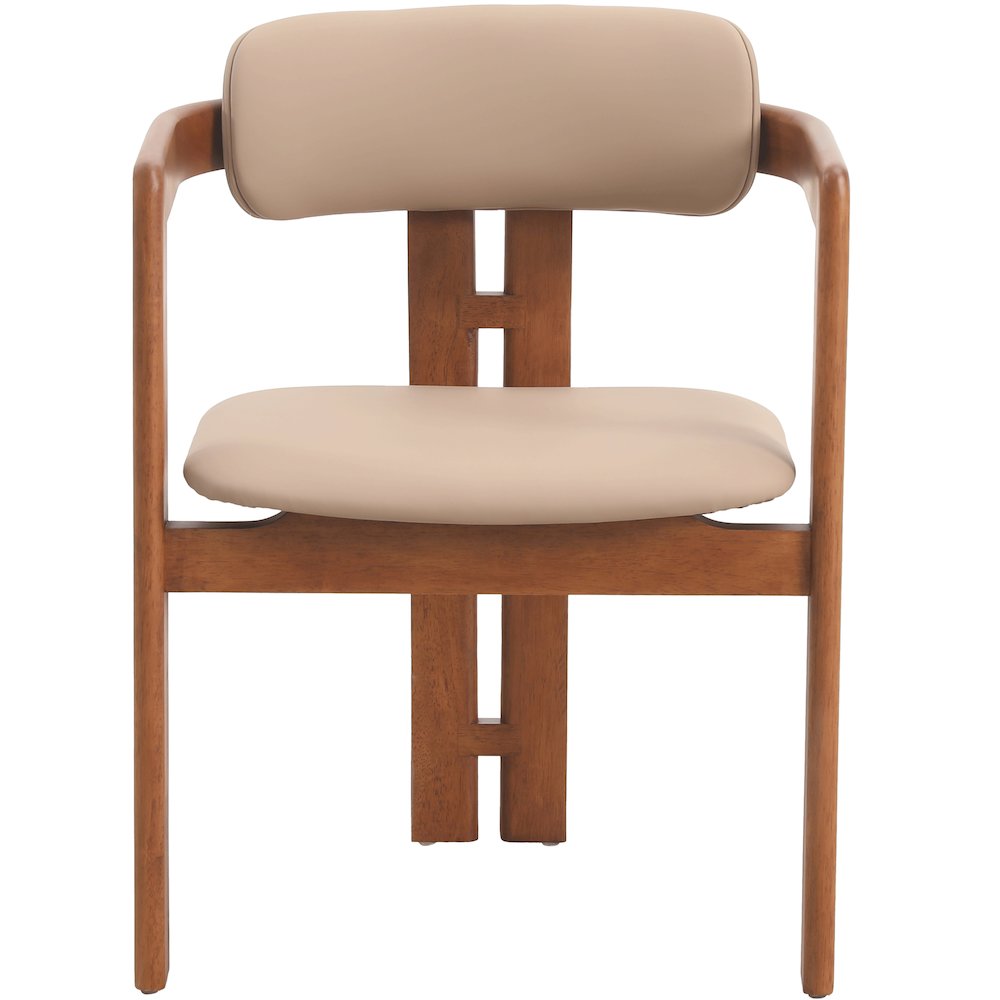 Velo Series Modern Dining Chair in Dark Natural Wood with Taupe Seat