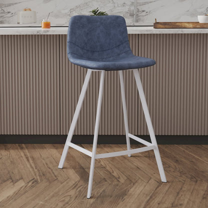 Elland - Counter stool - Peacock Blue - White Base