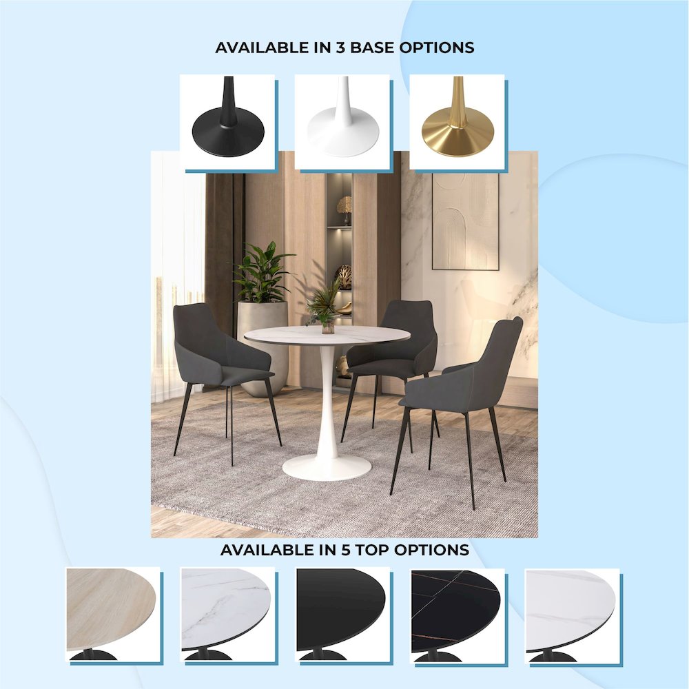 Bristol Mid-Century Modern Round Dining Table