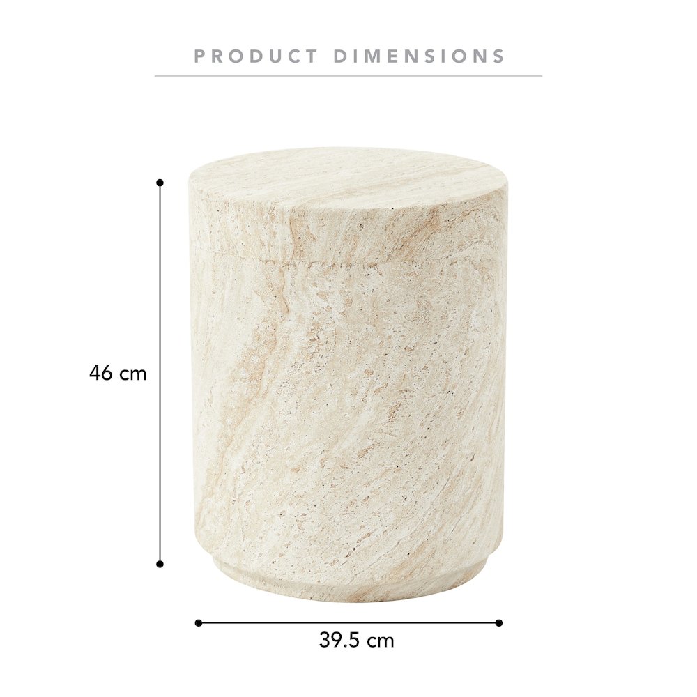 Modern Side End Table Ramble Series In Travertine