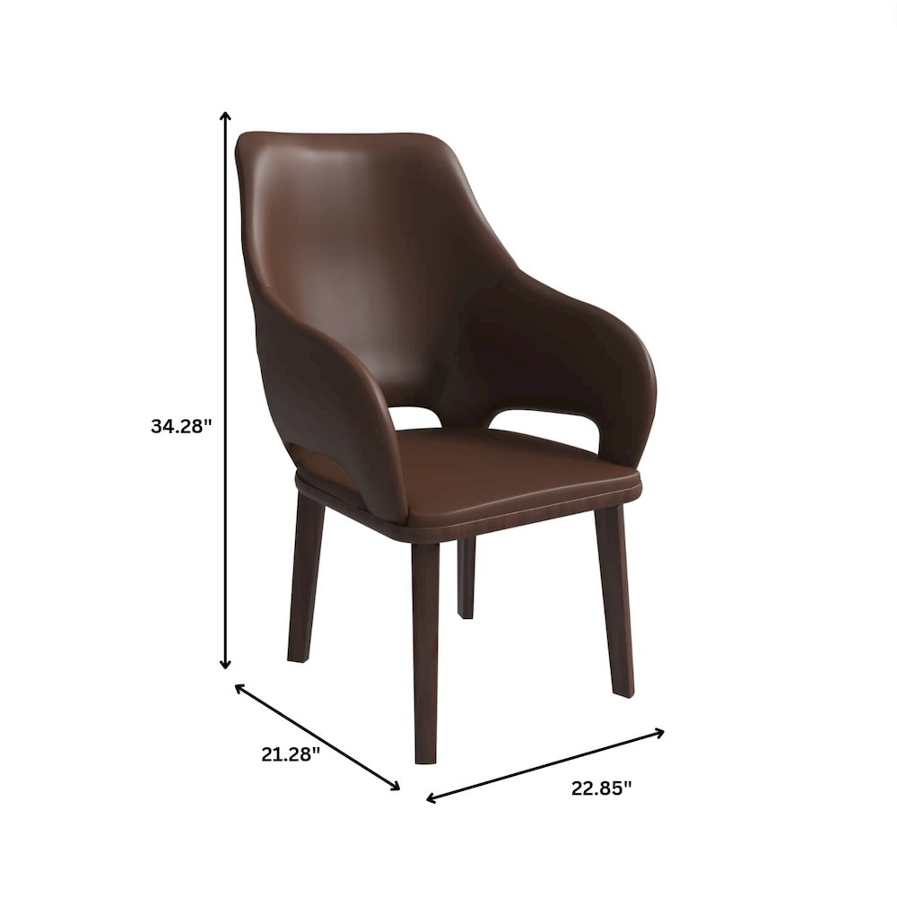 Vivara Collection Modern Dining Chair in Dark Brown