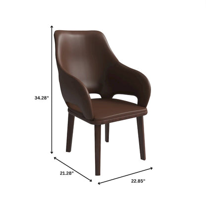 Vivara Collection Modern Dining Chair in Dark Brown