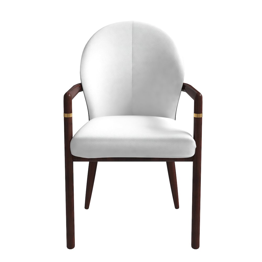 Opaline Series Elegant Wooden Dining Chair in Black Velvet and White