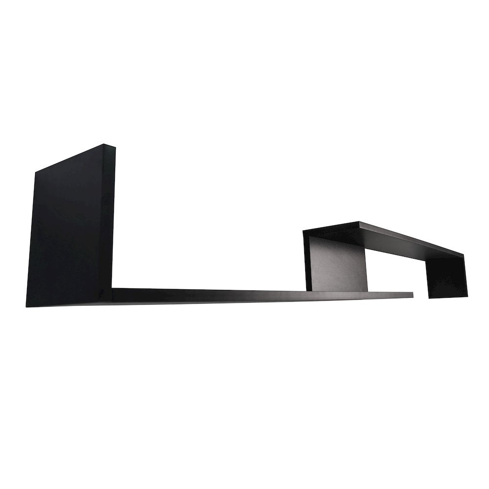 Surrey Modern TV Stand with MDF Shelves and Bookcase in Ebony