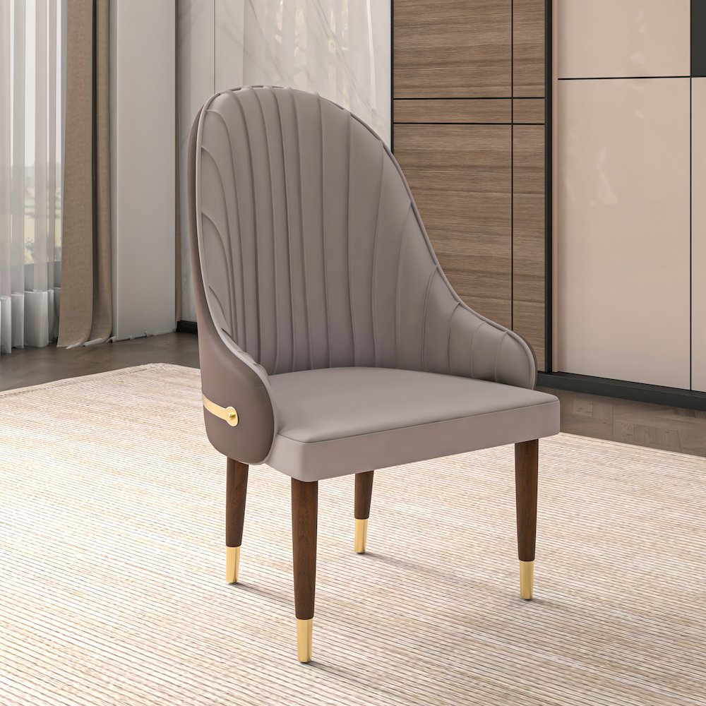 Elara Collection Wooden Dining Chair in Two-Tone Toupe Set of 2