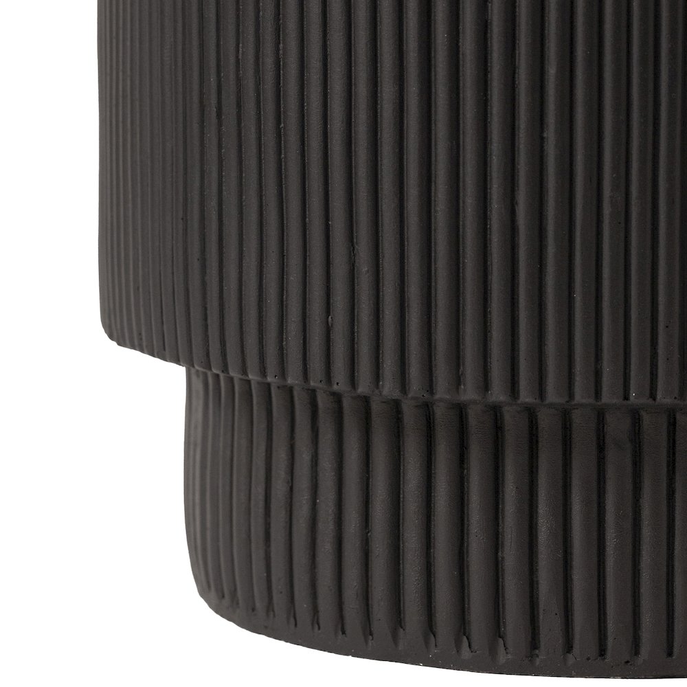 Eden Collection Fiberglass Outdoor Side Table in Black