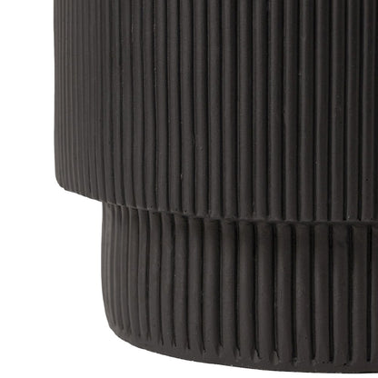 Eden Collection Fiberglass Outdoor Side Table in Black
