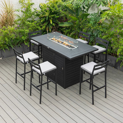 Chelsea Collection Modern Aluminum Outdoor Bar Chair Set of 4