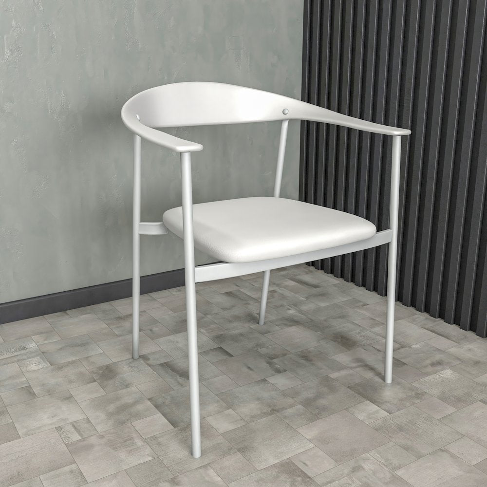 Kora Collection Modern Dining Chair in White - Set of 2