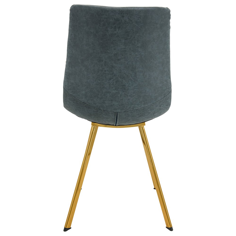 Markley Modern Leather Dining Chair With Gold Legs Set of 4
