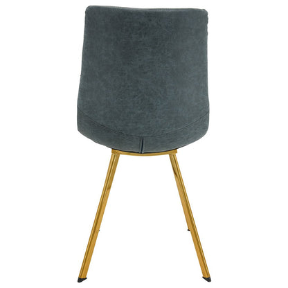 Markley Modern Leather Dining Chair With Gold Legs Set of 4