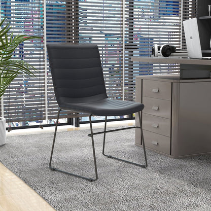 Zylar Series Office Guest Chair in Black Leather