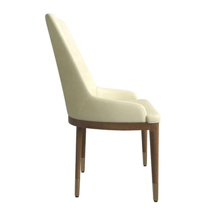 Viva Collection Modern Wooden Dining Chair in Cream
