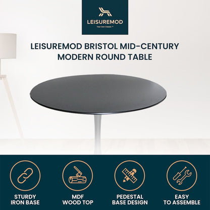 Bristol Mid-Century Modern Round Dining Table