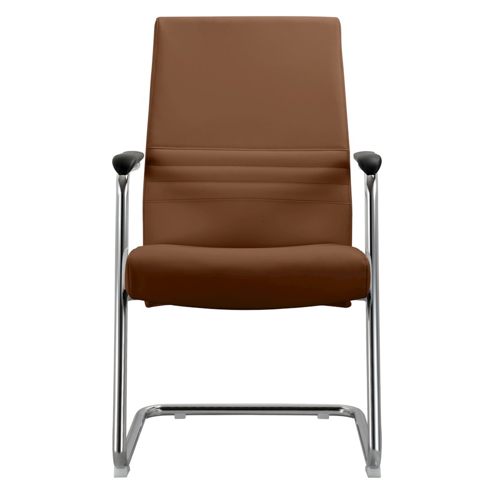 Aleen Series Guest Office Chair In Dark Brown Leather