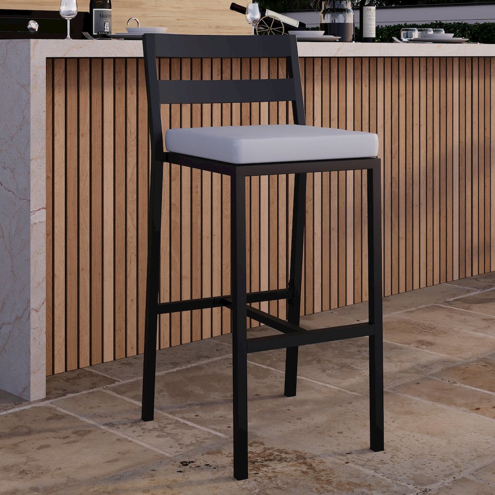 Chelsea Collection Modern Aluminum Outdoor Bar Chair Set of 2