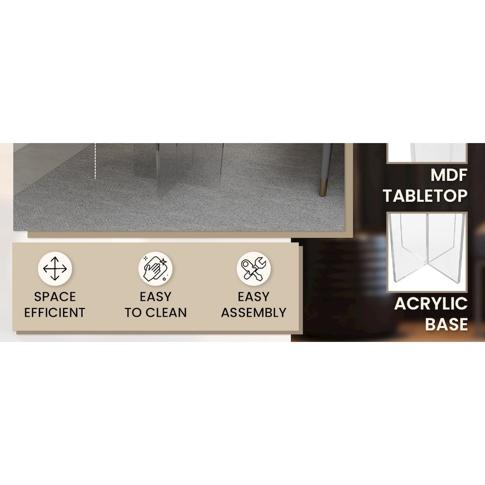 Valore Collection Acrylic Coffee Table With White Top