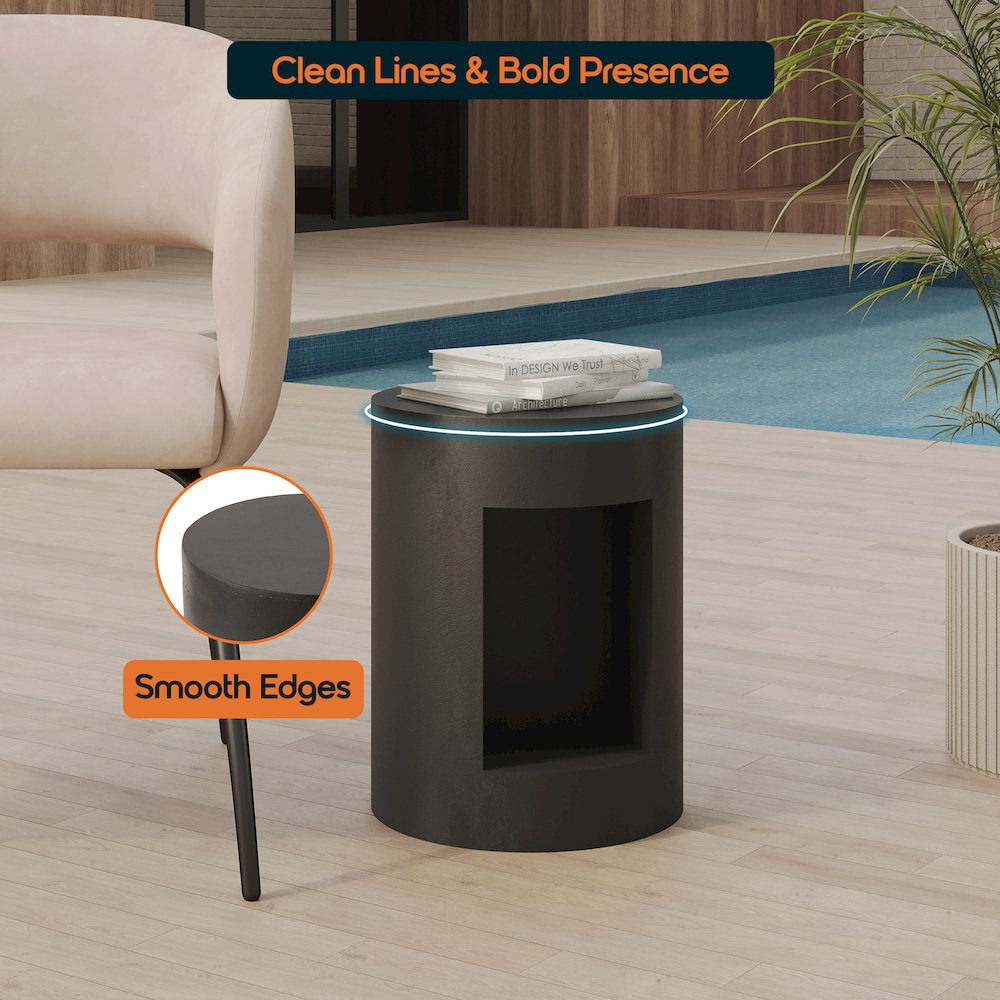 Modern Side End Table Nook Series In Black