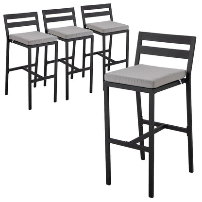 Chelsea Collection Modern Aluminum Outdoor Bar Chair Set of 4
