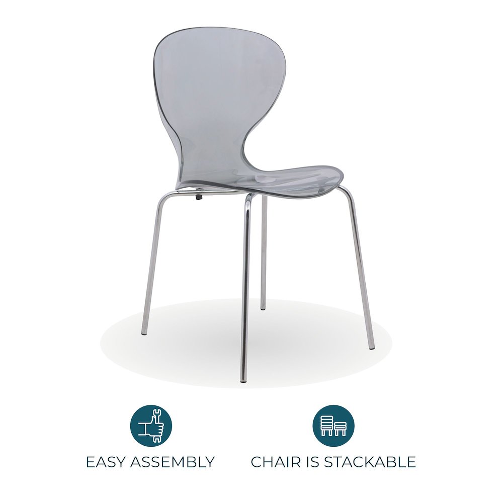 Modern Oyster Transparent Side Chair