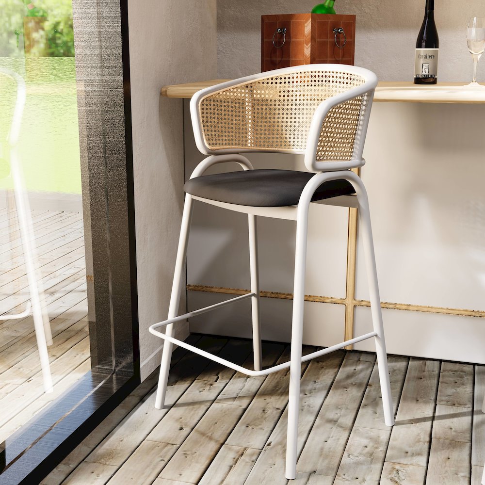 Ervilla Wicker Bar Stool Set of 2