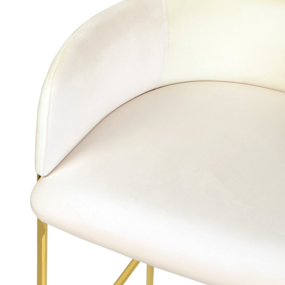 Axis Collection Modern Gold Bar height Chair in Biege
