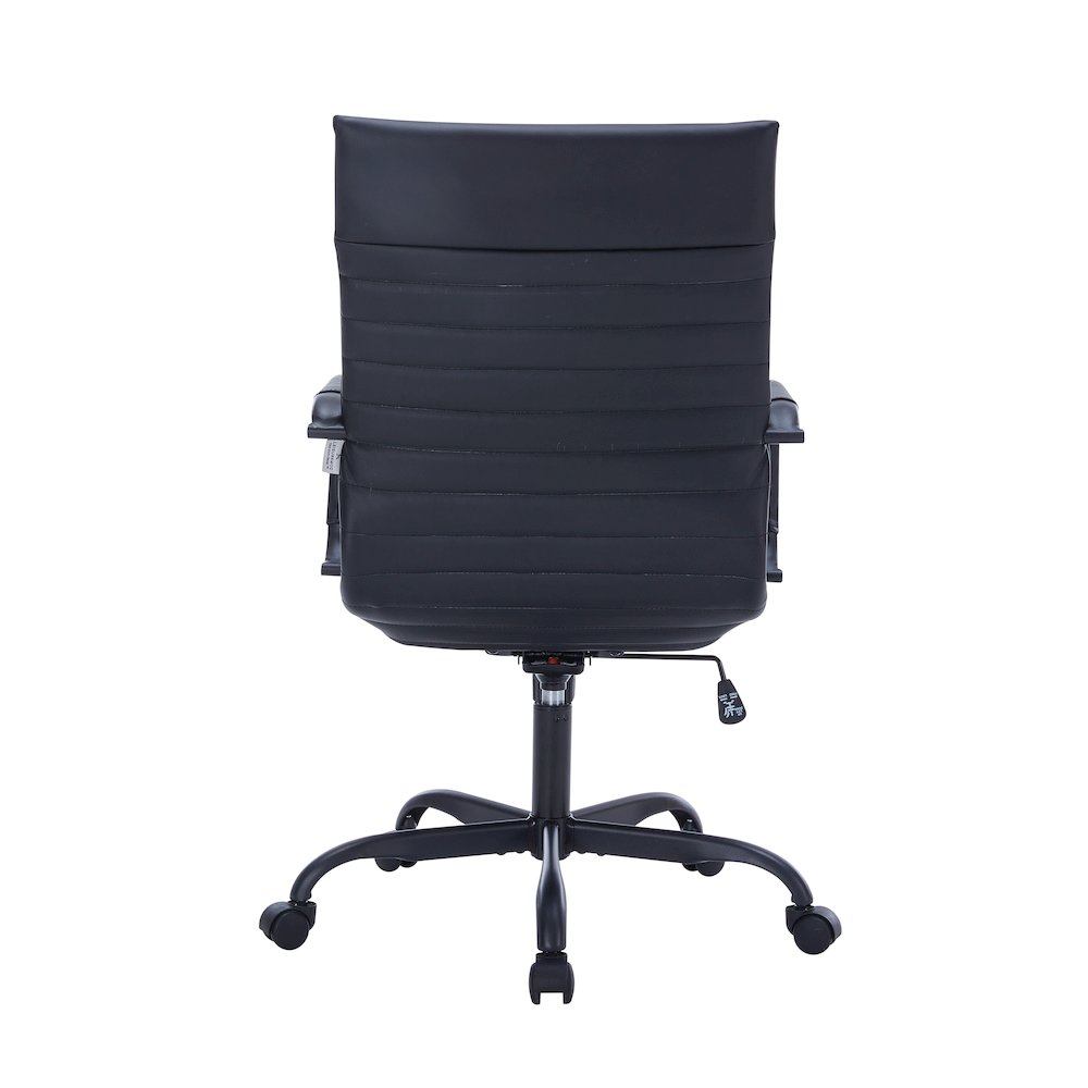 Harris Leather Home High-Back Office Chair in Black