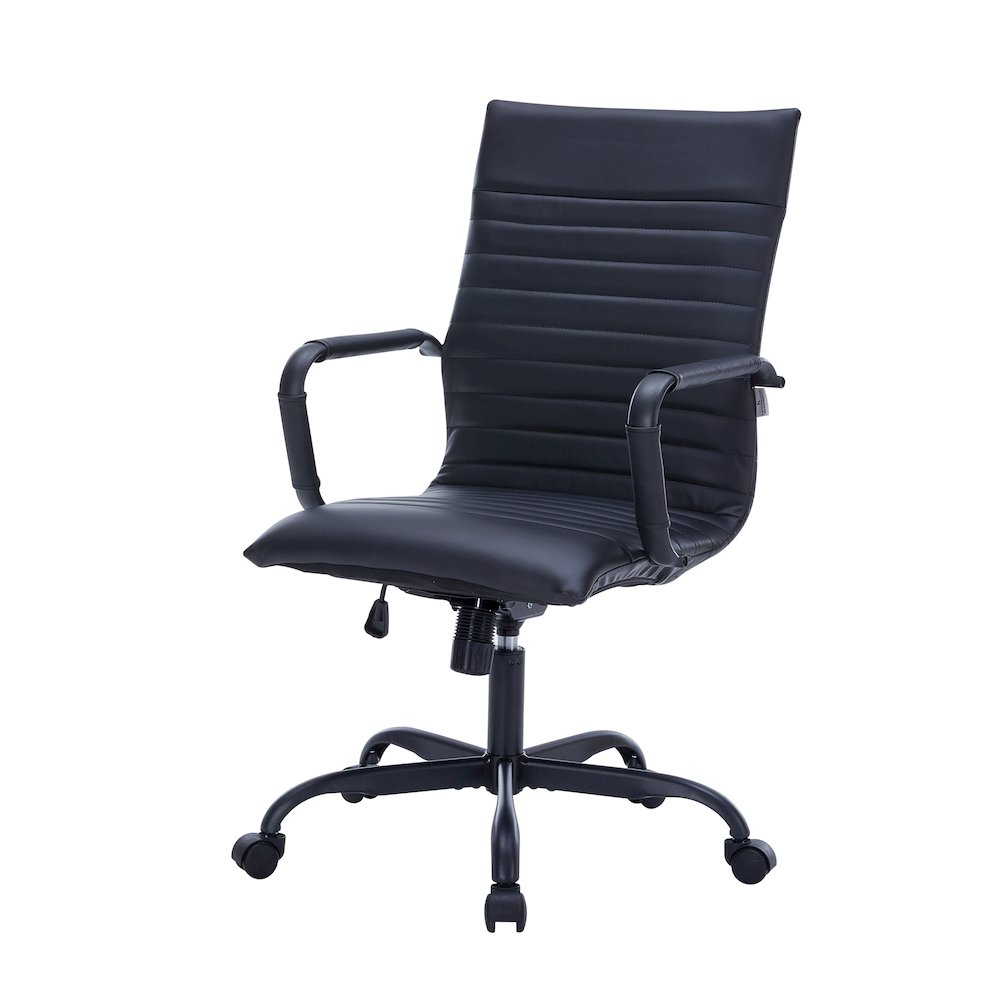 Harris Leather Home High-Back Office Chair in Black