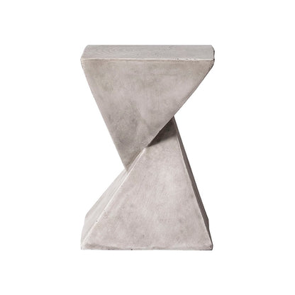Glint Collection Fiberglass Outdoor Side Table in Grey