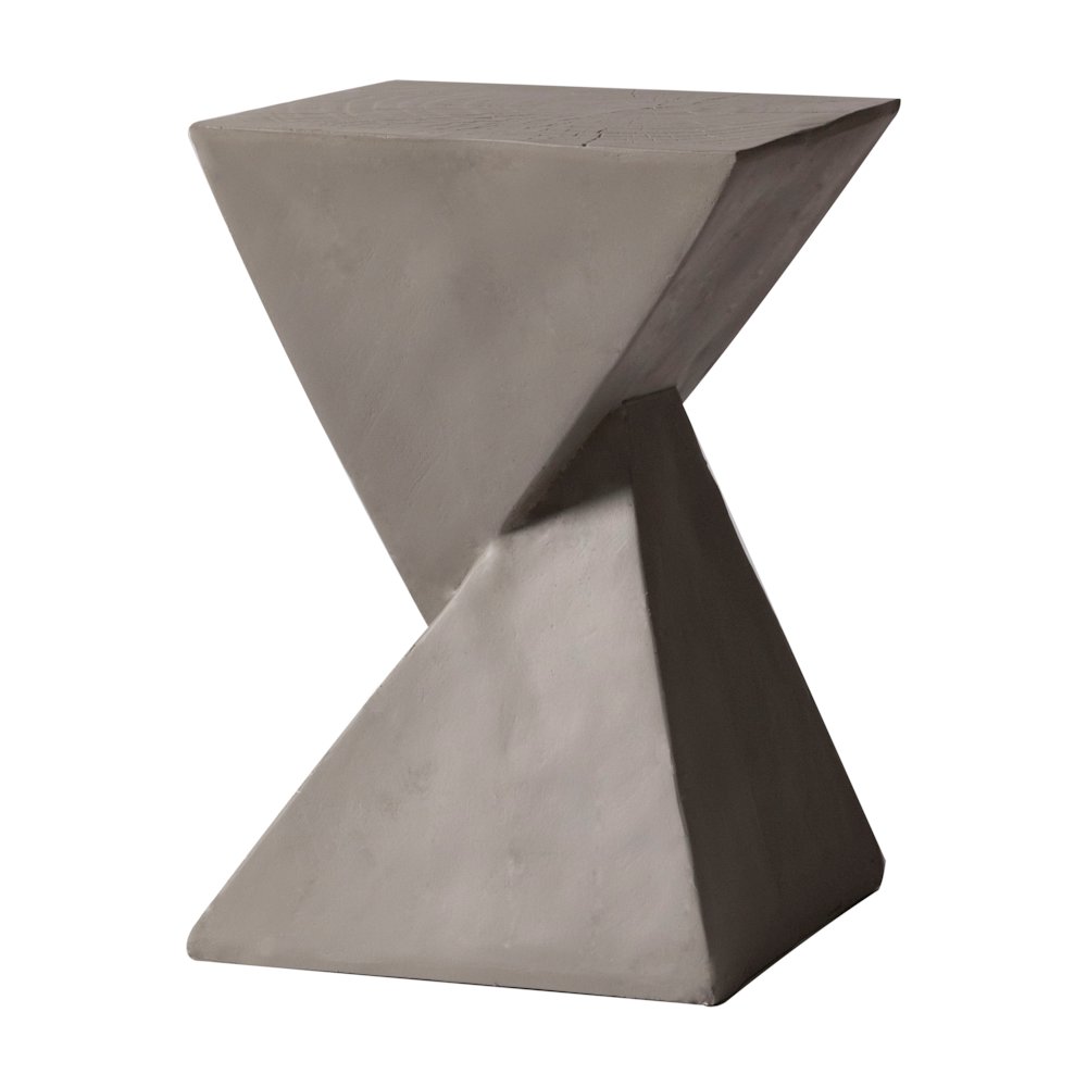 Glint Collection Fiberglass Outdoor Side Table in Grey