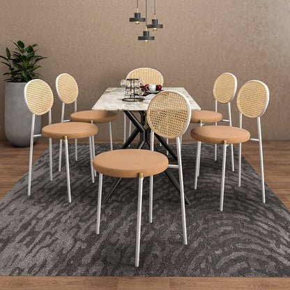 Euston Collection Modern Dining Chair White Frame In Brown