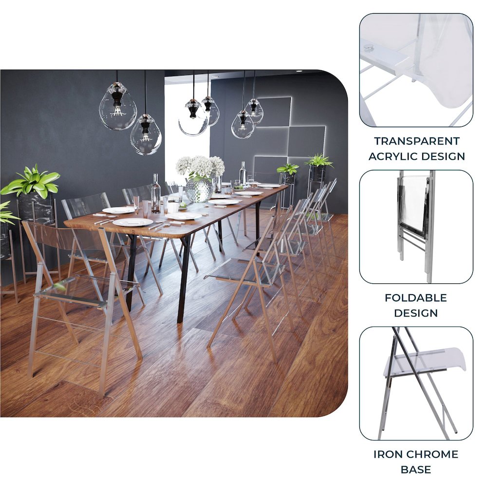 Menno Modern Acrylic Folding Chair