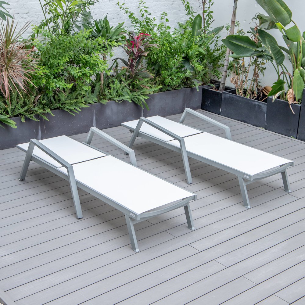 Marlin Patio Chaise Lounge Chair in White