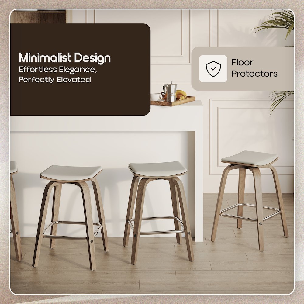 Wooden Counter Stool in Light Grey