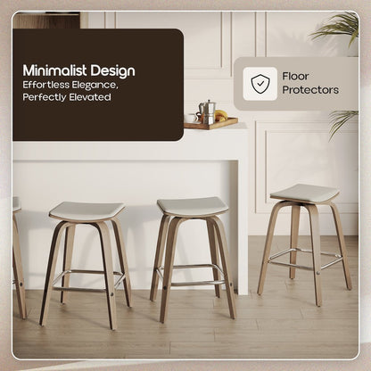 Wooden Counter Stool in Light Grey