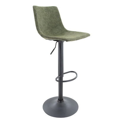 Tilbury Modern Adjustable Bar Stool in Olive Green