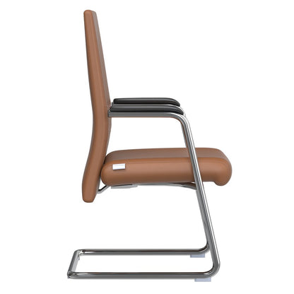 Aleen Series Guest Office Chair In Dark Brown Leather
