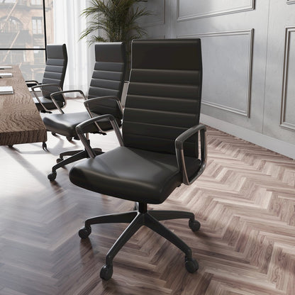 Hilton Modern High-Back Leather Office Chair