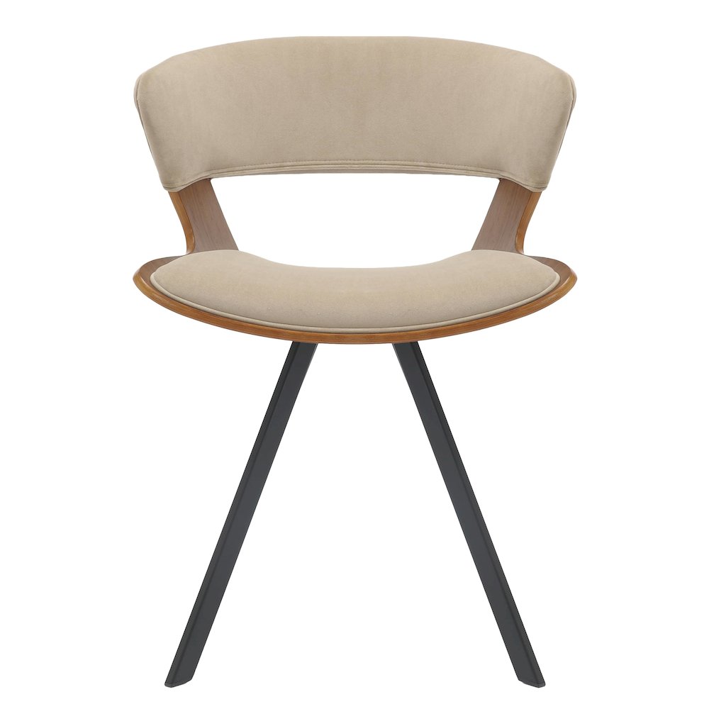 Wooden Dining Chair Modern style Nymia Collection Walnut Color in Light Brown