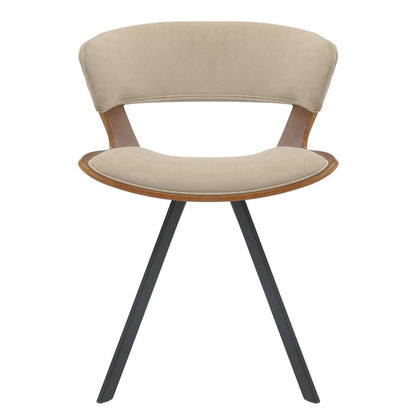Wooden Dining Chair Modern style Nymia Collection Walnut Color in Light Brown