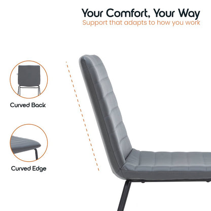 Zylar Series Office Guest Chair in Grey Leather
