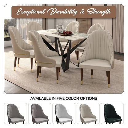 Elara Collection Wooden Dining Chair in Cream Set of 2