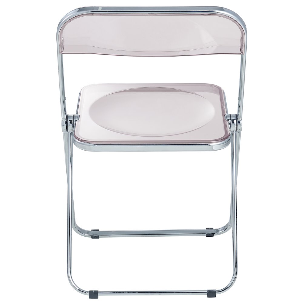 Lawrence Acrylic Folding Chair With Metal Frame, Set of 2