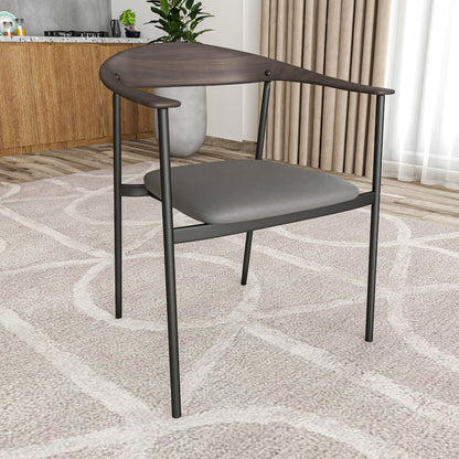 Kora Collection Modern Dining Chair in Charcoal - Set of 2